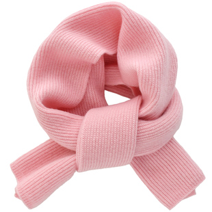 可爱粉色羊绒小围巾儿童女童冬季毛线保暖亲子围脖玫红色新年礼物