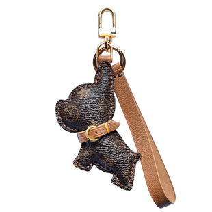 【MR夹子】法斗原创老花狗狗创意车钥匙包挂件真皮手工定制个性潮