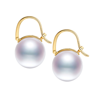 黛米12-13mm大珍珠耳环耳扣18K金