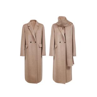 vq区绫致Vero Moda毛呢大衣2025冬季新款可拆围巾含骆驼绒外套