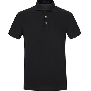 TOMBOLINI东博利尼夏新品休闲Polo男短袖黑色纯色T恤翻领polo衫