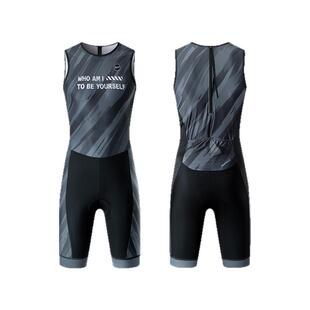 无袖铁三服连体衣铁人三项运动男款骑行服高弹速干排汗比赛装备