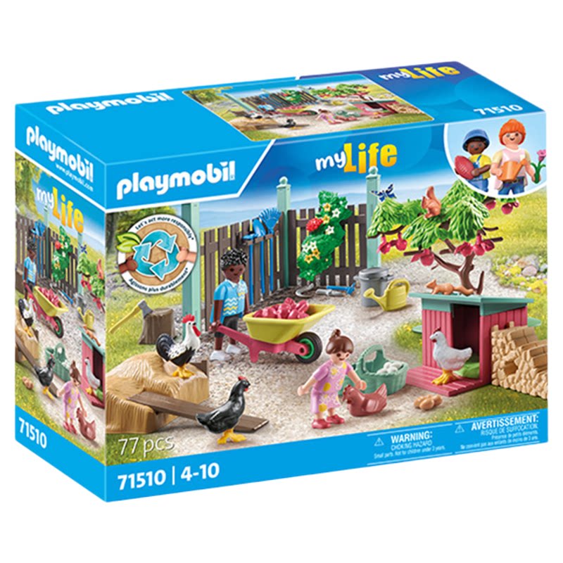 playmobil摩比世界过家家儿童玩具小鸡农场静态模型益智拼装71510