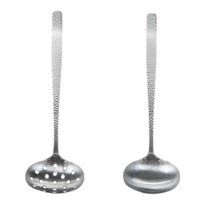 霜山不锈钢汤勺漏勺锤目纹