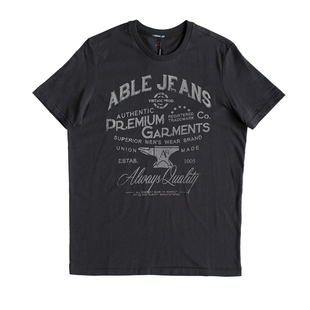 专柜正品ABLEJEANS男士棉短袖夏季新品潮流字母印花圆领半袖T恤