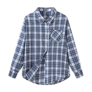 班尼路POLO领格子衬衫女2026春夏新款宽松休闲外套韩系潮流衬衣N