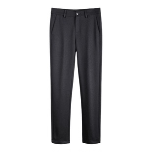 高端羊毛混纺抗皱笔挺小直筒厚实保暖男士秋冬季商务西装裤男修身