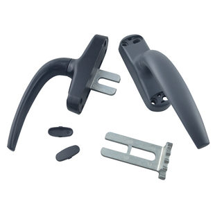 50铝合金窗把手平开窗户上悬断桥外推门窗传动拨叉执手拉手外开锁