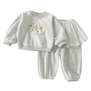 女童春装套装2026新款小女孩洋气时髦休闲运动服儿童纯棉卫衣套装