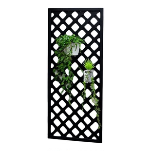 户外庭院挂墙网格悬挂式防腐木黑色花架花园室外露台墙面装饰木架