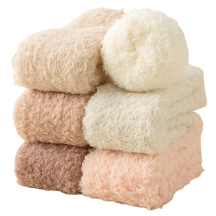 儿童袜子冬季加绒加厚珊瑚绒地板袜男童女童保暖睡眠袜毛绒中筒袜