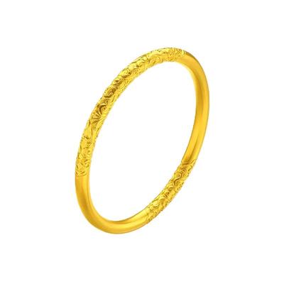 卷草纹纱金手镯女结婚三金替代