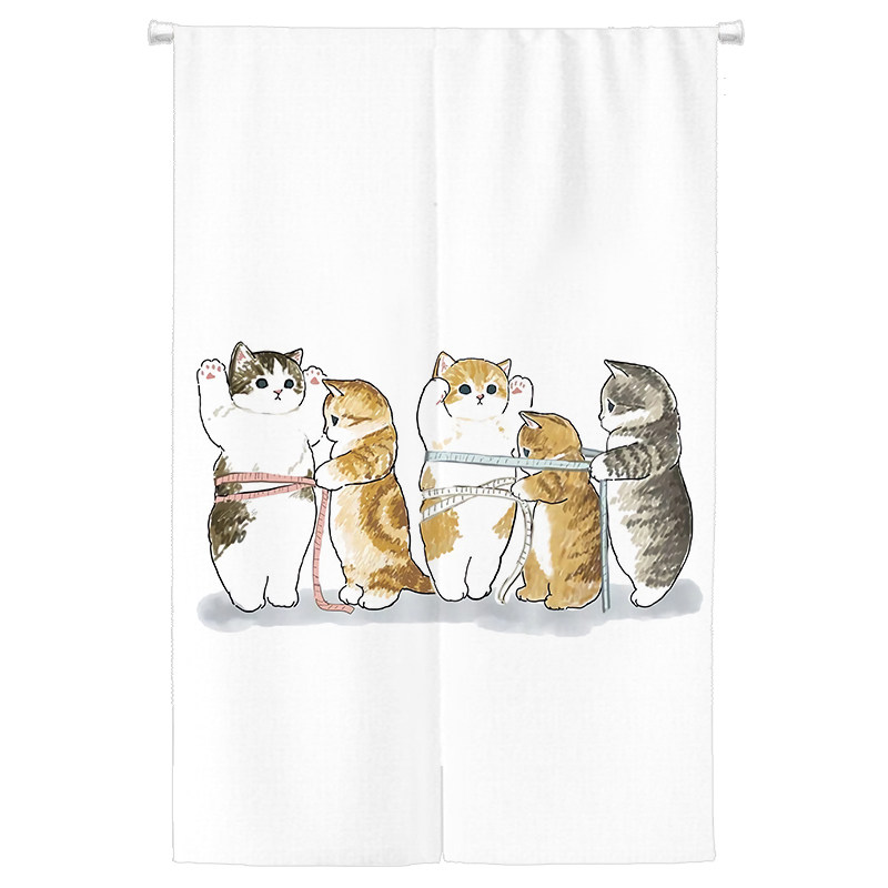 可爱猫咪装饰门帘隔断帘家用半帘
