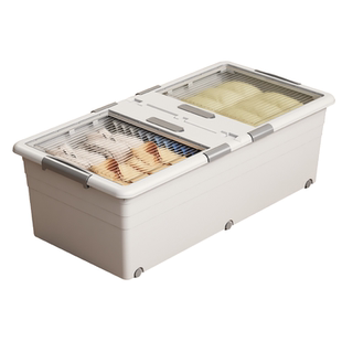 出口日本床底收纳箱家用大容量扁平带轮抽屉式衣服被子床下整理箱