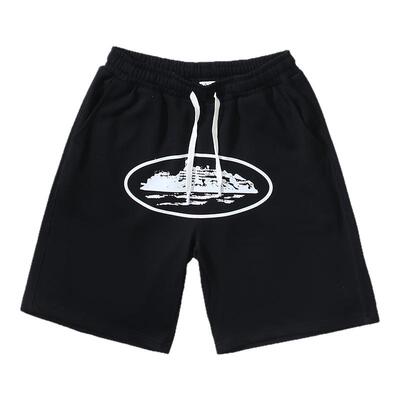 美式潮牌恶魔岛印花短裤