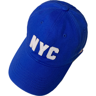 蔡小胖克莱因蓝NYC帽子女棒球帽韩版显脸小软顶鸭舌帽潮牌ins春秋