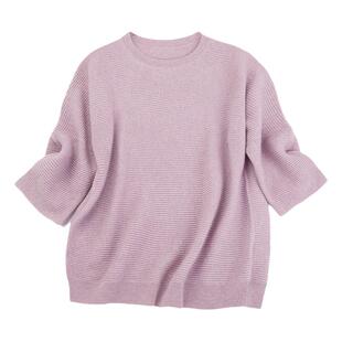 Say Ya 【幻】链针横织七分袖羊绒套头衫 简约