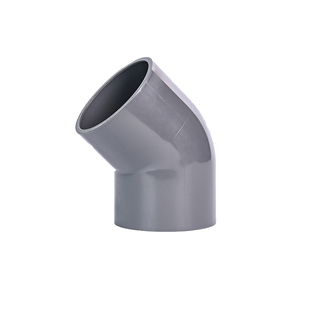 戎生UPVC45度弯头国标PVC管件塑料给水管弯管135°内插接头25