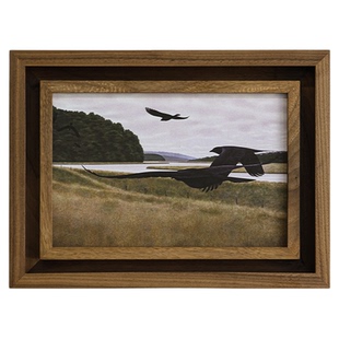 空合 中古风实木框风景装饰画 样板间家居客厅书房卧室墙面挂画