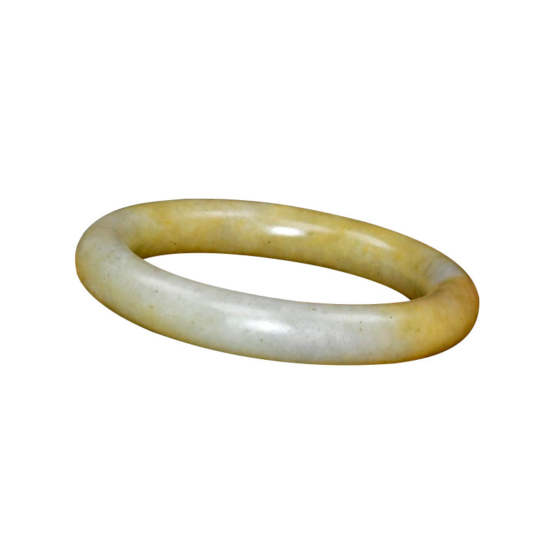 紫润轩新疆和田玉糖黄沁手镯