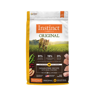 美国Instinct百利猫粮高蛋白无谷鸡肉冻干生鲜鸡肉营养成幼猫粮