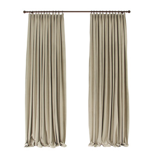 Essen埃森 甜玉米色美式轻奢田园丝绒遮光窗帘定制客厅卧室飘窗