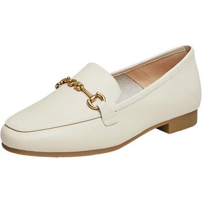 天美意春新款商场同款平底OL通勤单鞋女乐福鞋CPC26AA4