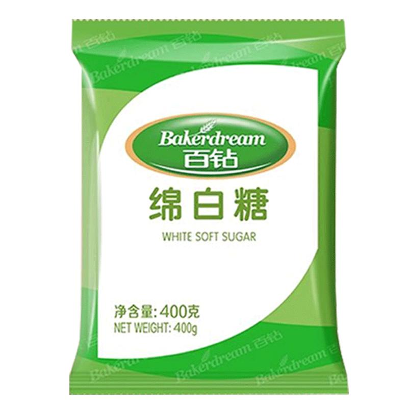 安琪百钻优级绵白糖400g烘焙原料细砂糖棉白砂糖食糖家用调味品