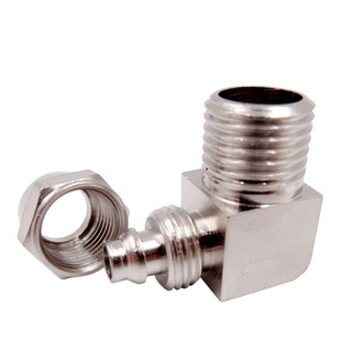 气动铜快拧弯头 锁母PL直角气管接头插1 2 3 4分接6 8 10 12 16MM