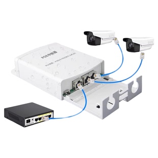 poe一分二中继器网络串联交换机千兆延长器监控摄像头AP供电防水