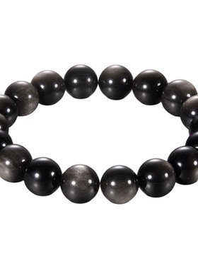 DH7素圈黑曜石手链女款轻奢小众精致高级感新中式手串男士生配饰