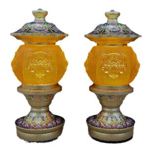 2025新款珐琅彩LED莲花灯佛前供灯寺院大殿灯公司开业摆件神社灯