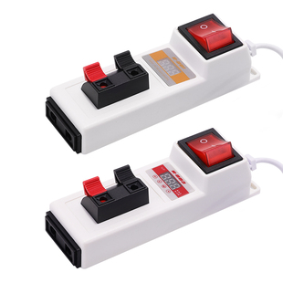 led试电夹带开关尾插可串连测试盒 多功能试灯线夹试灯器功率显示