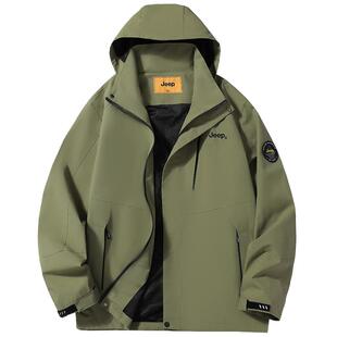 Jeep吉普户外软壳冲锋外套男2026新款春单层轻量化防风风衣登山服