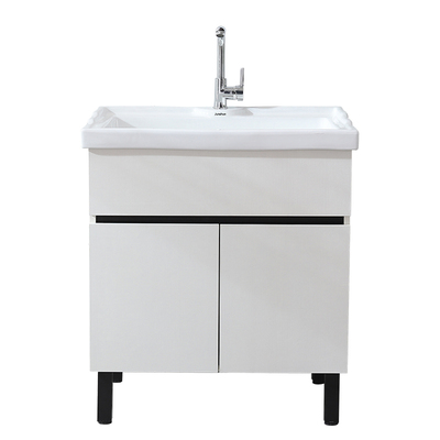 带搓板陶瓷一体实木阳台洗衣柜