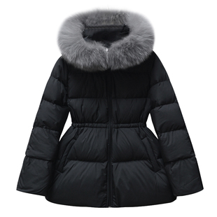 【暮光之境】小娜椒小个子新款收腰显瘦大狐狸毛领连帽羽绒服女