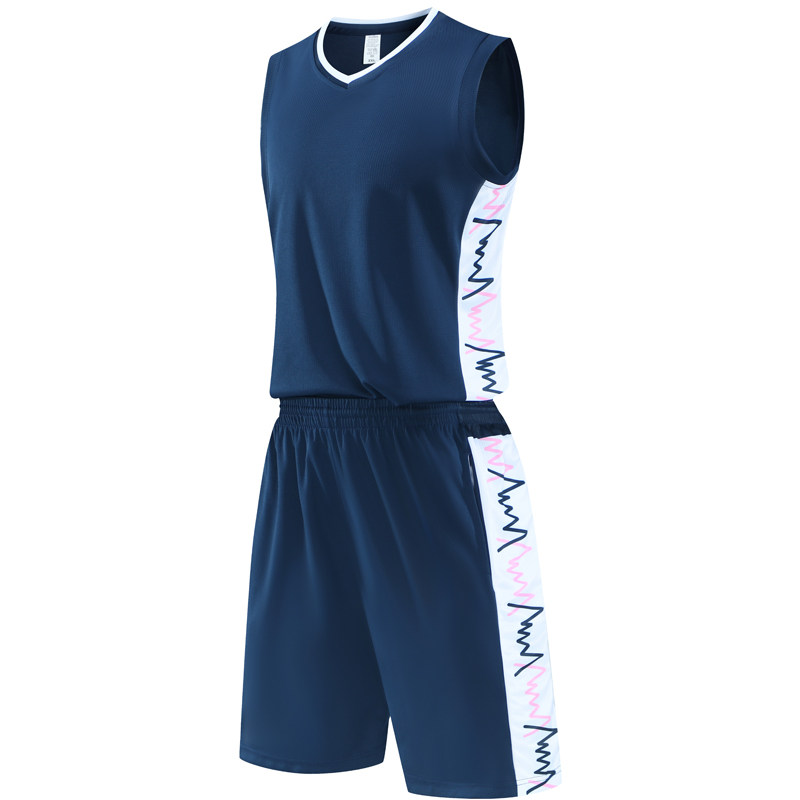 美式成人儿童篮球服套装球衣夏季背心比赛训练服定制印字641宝蓝