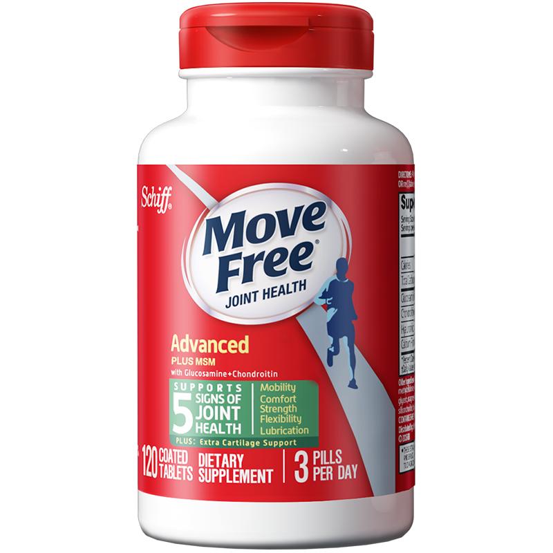 【烈儿专享】MoveFree益节氨糖维骨力软骨素绿瓶含MSM关节片120粒