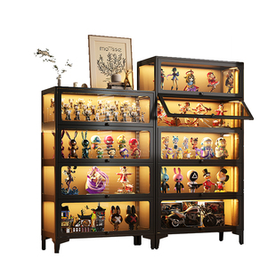 手办柜乐高展示柜带灯玻璃柜防尘收纳架子适用玩具模型陈列柜酒柜