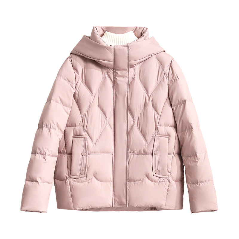 雪中飞短款羽绒服中年妈妈秋冬季新款连帽冬装洋气中老年减龄外套