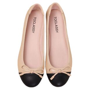 升级厚底款 小香风拼接蝴蝶结芭蕾舞平底鞋蛋卷鞋大码女鞋41-43码