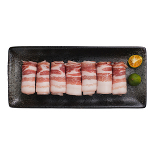 进口原切培根片厚切三明治培根商用0盐不熏伊比利亚黑猪五花肉片