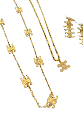 VanWan【经典】金色双c项链女26新高保色凯旋颈链锁骨链高级感