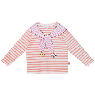 pocoblush【魔法披肩】条纹印花打底T恤女童新款春季童趣长袖上衣