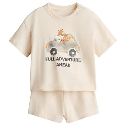 HM童装男婴套装2件式2026夏季新款酷感街头风圆领短袖短裤1314916