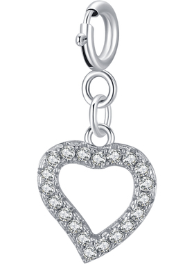 MODIAN 925纯银心形微镶镂空满钻吊坠韩版甜美可爱气质百搭ins风