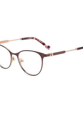 代购kate spade女士眼镜架猫眼形金属材质全框玫瑰金红色