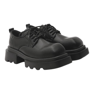 方头德比鞋男厚底7cm增高发型师皮鞋高级感透气大头鞋子cleanfit