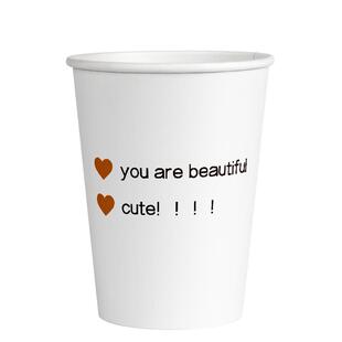 水天缘一次性纸杯家用杯子加厚装豆浆杯可乐杯办公杯几何图案包邮