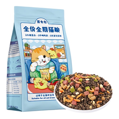 豆七七鱼油猫粮通用全价冻干猫粮